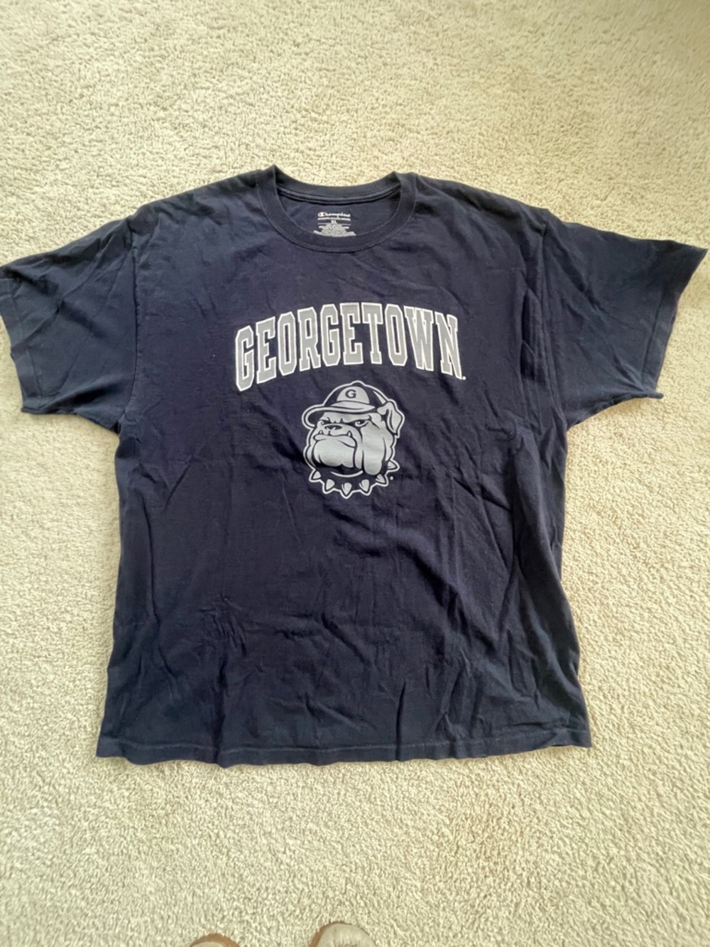 XL Champion Navy Georgetown Bulldogs Short-Sleeve Tee